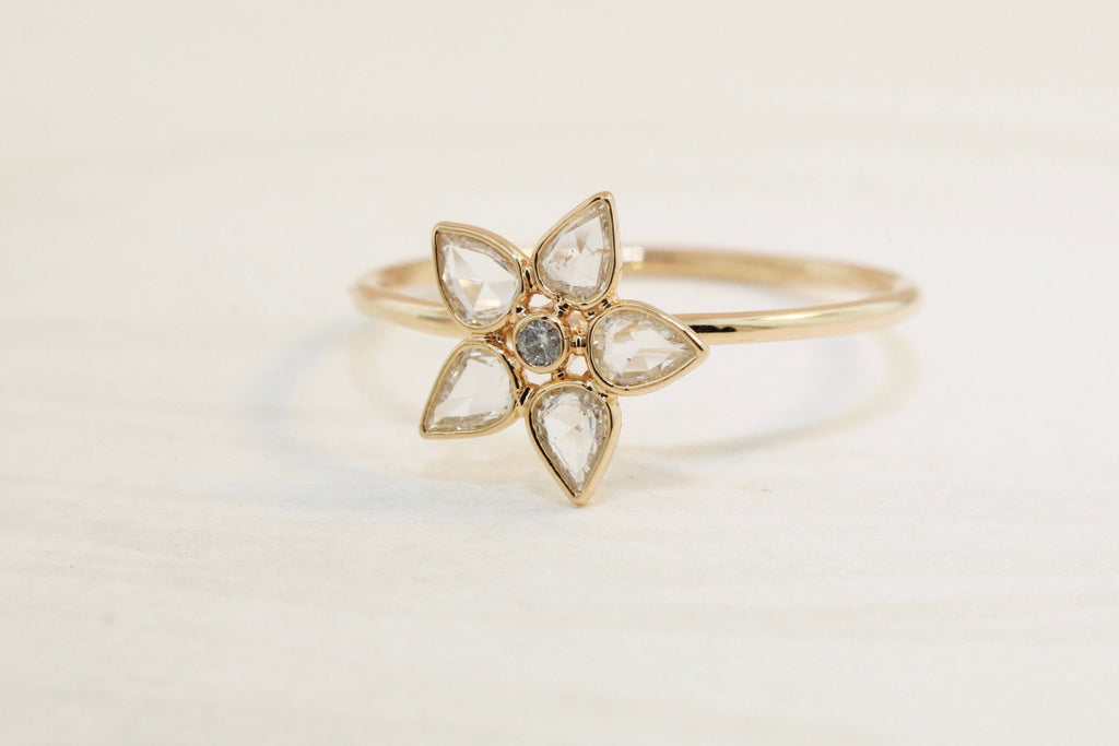 Daisy Star Rose Cut Diamond Ring