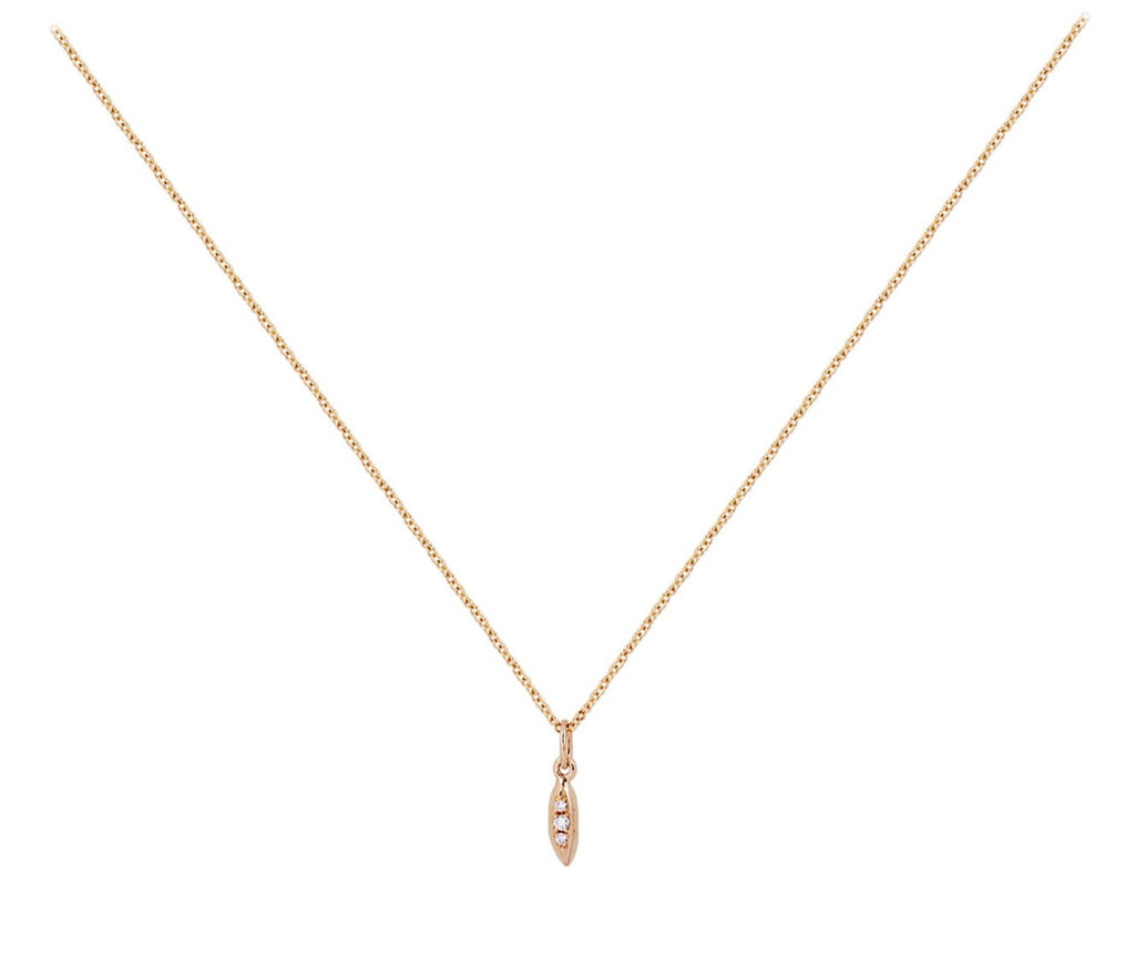 Kao "Rice" Diamond Necklace 18K Yellow Gold-Necklaces-Nari Fine Jewels-Nari Fine Jewels