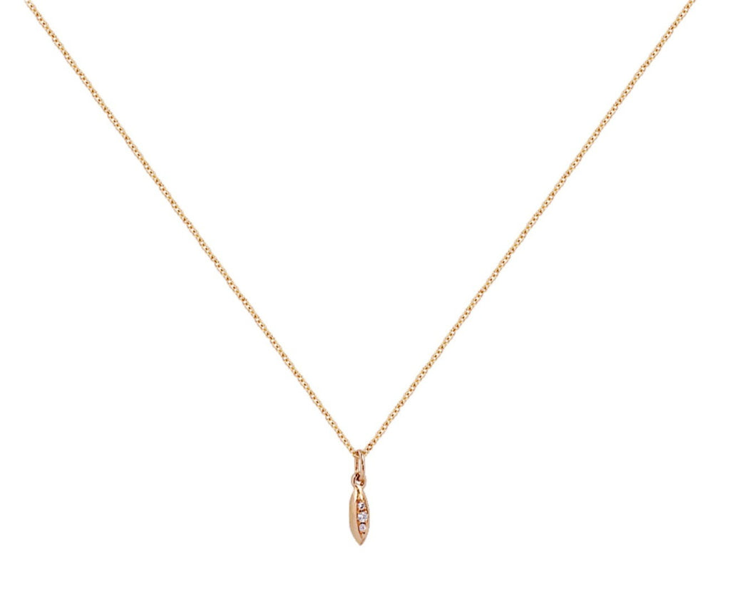 Kao "Rice" Diamond Necklace 18K Yellow Gold-Necklaces-Nari Fine Jewels-Nari Fine Jewels