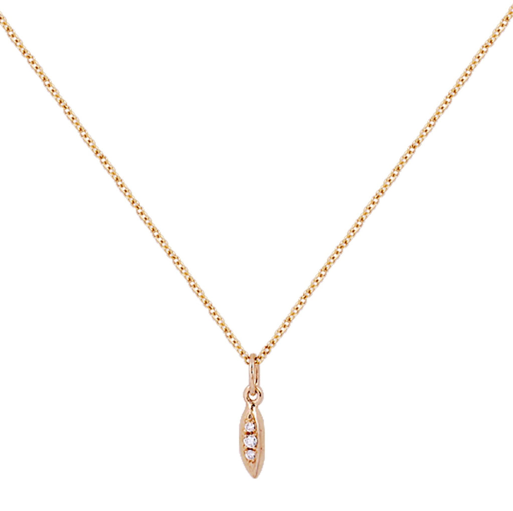 Kao "Rice" Diamond Necklace 18K Yellow Gold-Necklaces-Nari Fine Jewels-Nari Fine Jewels