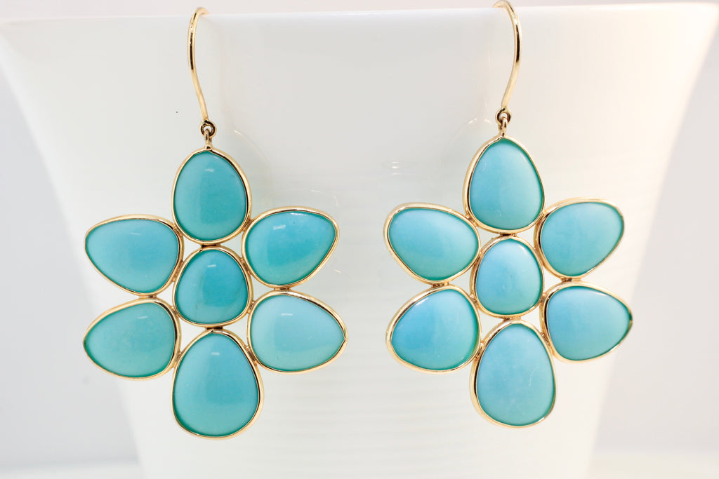 Bloom Turquoise Earrings-Earrings-Nari Fine Jewels-Nari Fine Jewels
