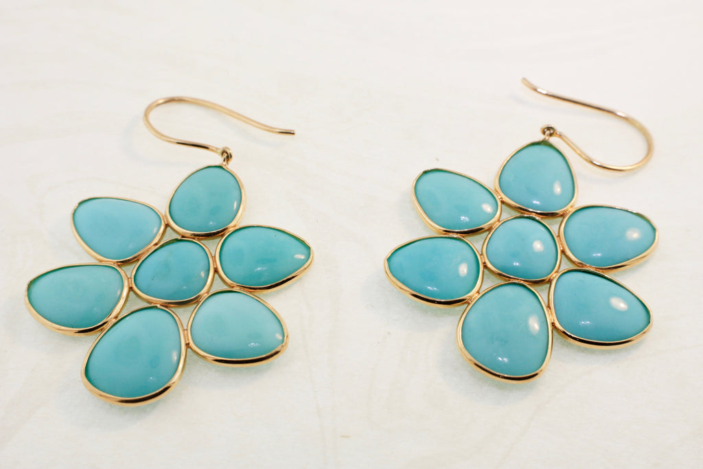 Bloom Turquoise Earrings-Earrings-Nari Fine Jewels-Nari Fine Jewels