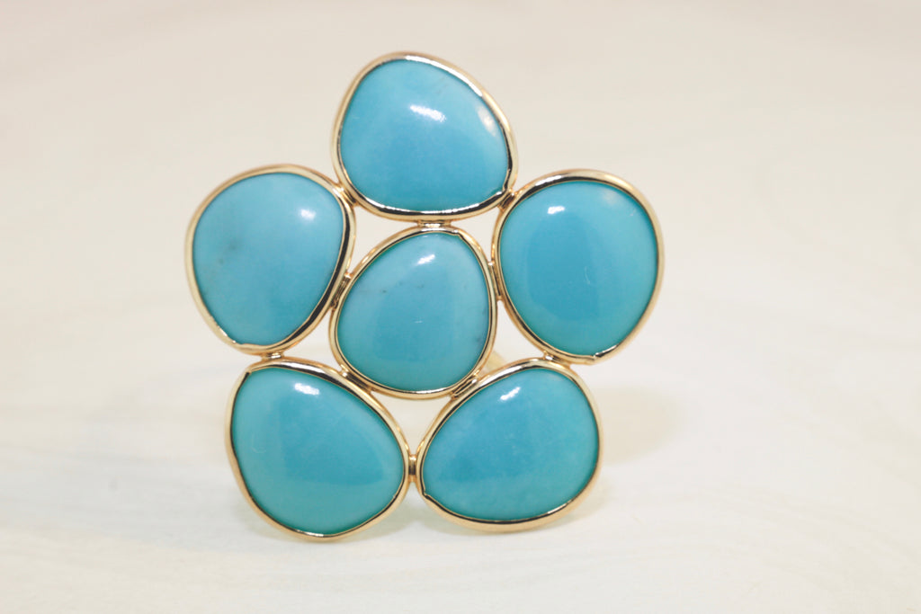 Bloom Turquoise Flower Ring-Rings-Nari Fine Jewels-Nari Fine Jewels