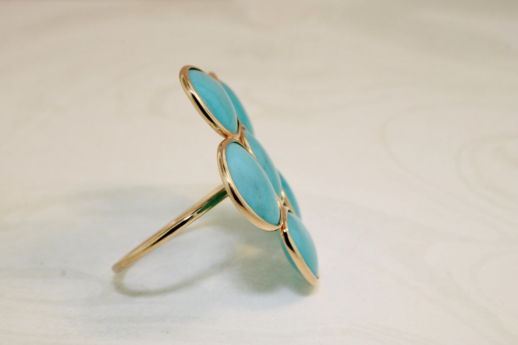 Bloom Turquoise Flower Ring-Rings-Nari Fine Jewels-Nari Fine Jewels