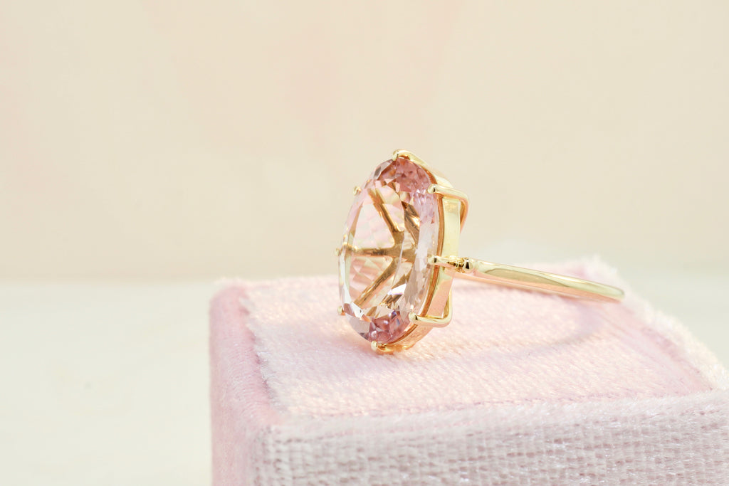 Audra Morganite 8 Prong Solitaire Ring-Rings-Nari Fine Jewels-Nari Fine Jewels
