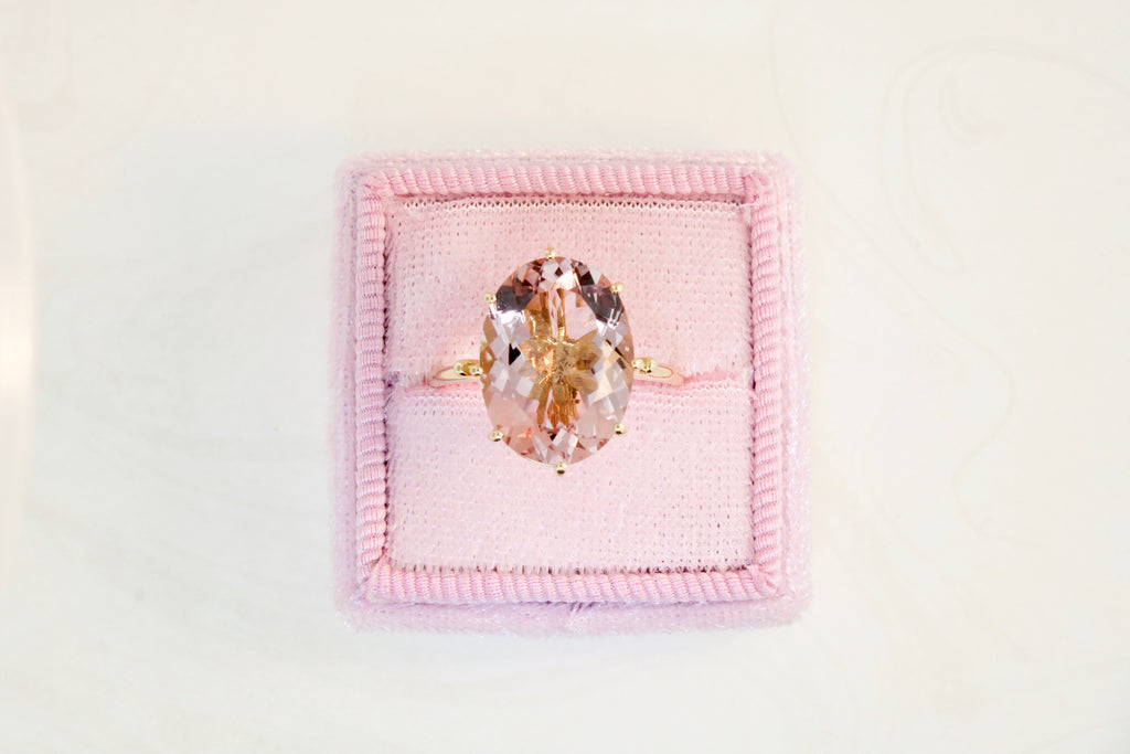 Audra Morganite 8 Prong Solitaire Ring-Rings-Nari Fine Jewels-Nari Fine Jewels