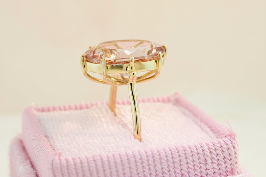Audra Morganite 8 Prong Solitaire Ring-Rings-Nari Fine Jewels-Nari Fine Jewels
