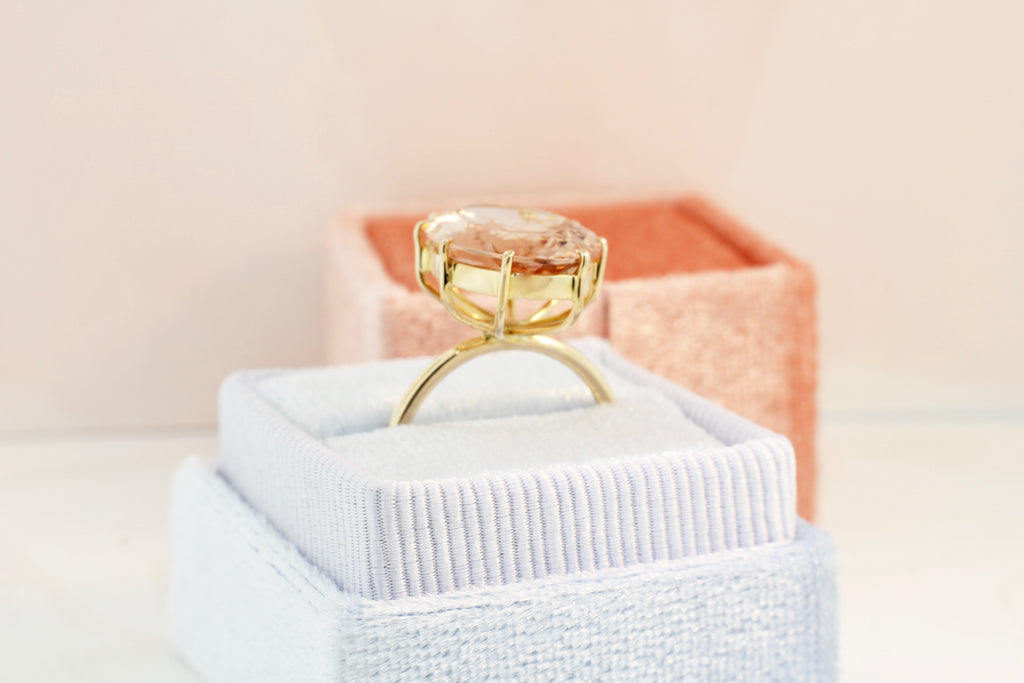 Ailey Morganite 8 Prong Solitaire Ring-Rings-Nari Fine Jewels-Nari Fine Jewels