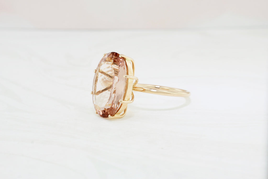 Ailey Morganite 8 Prong Solitaire Ring-Rings-Nari Fine Jewels-Nari Fine Jewels
