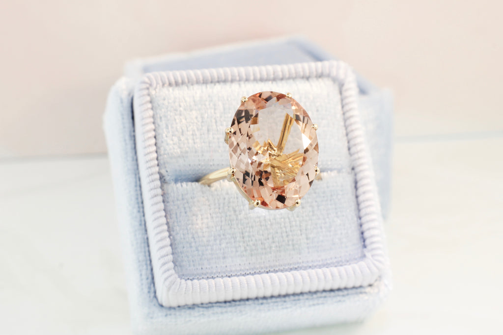 Ailey Morganite 8 Prong Solitaire Ring-Rings-Nari Fine Jewels-Nari Fine Jewels