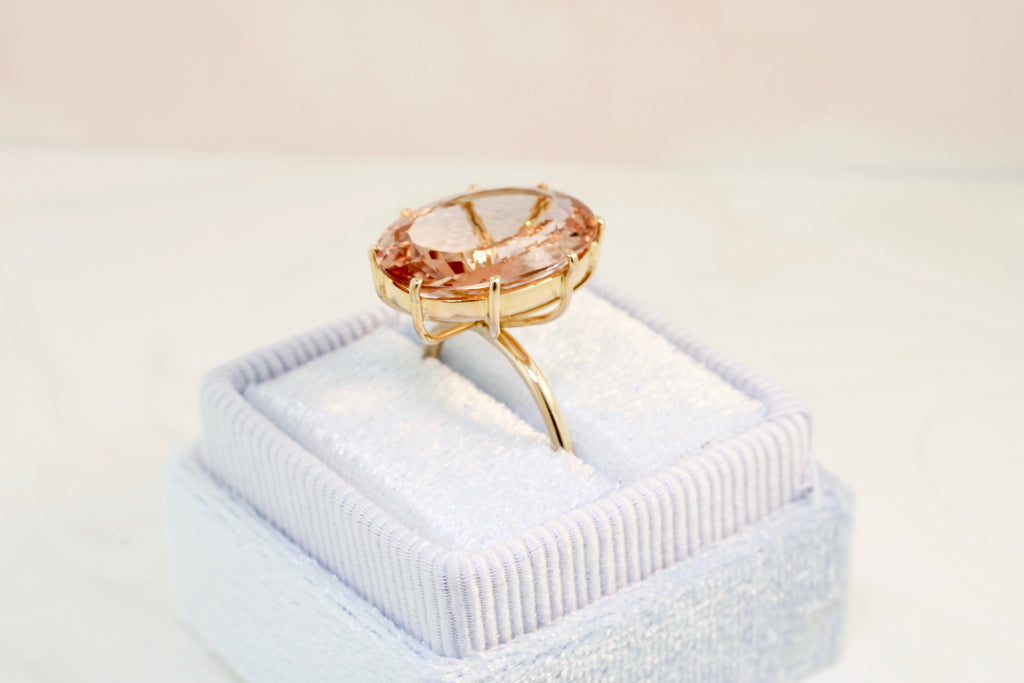Ailey Morganite 8 Prong Solitaire Ring-Rings-Nari Fine Jewels-Nari Fine Jewels