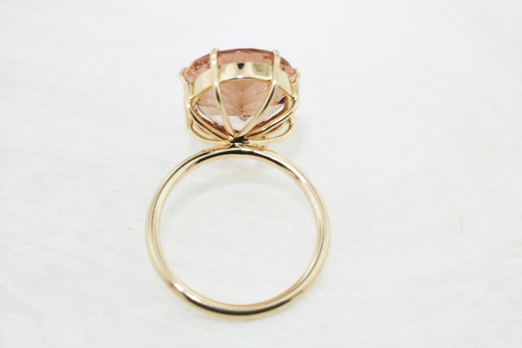 Ailey Morganite 8 Prong Solitaire Ring-Rings-Nari Fine Jewels-Nari Fine Jewels