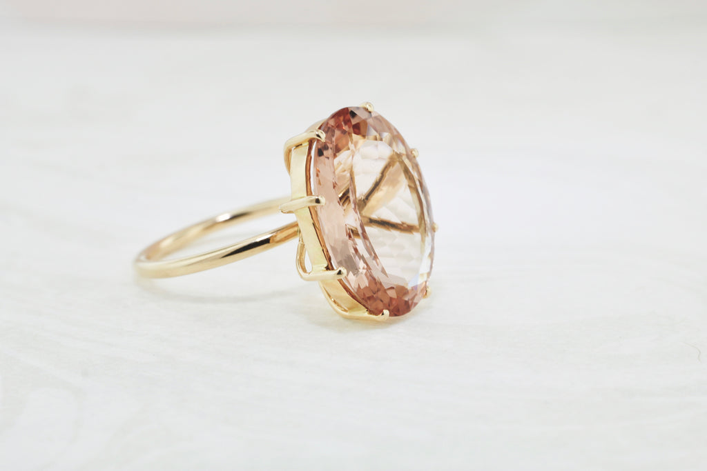 Ailey Morganite 8 Prong Solitaire Ring-Rings-Nari Fine Jewels-Nari Fine Jewels