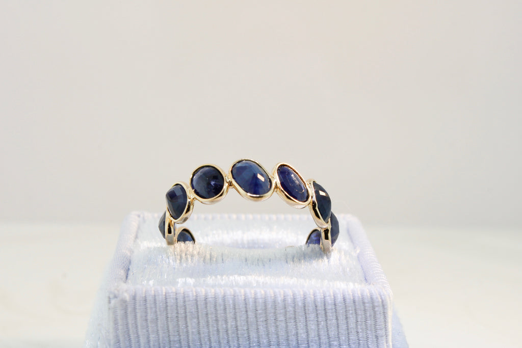 Aiyana Sapphire Oval Eternity Ring-Rings-Nari Fine Jewels-Nari Fine Jewels