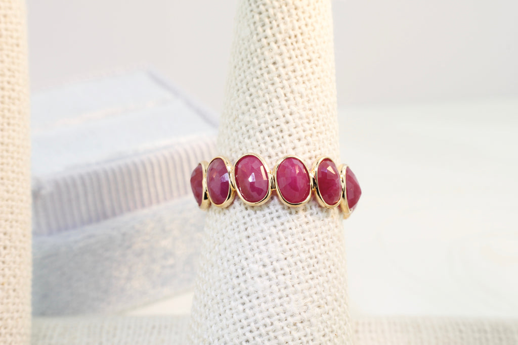 Aiyana Ruby Oval Eternity Ring-Rings-Nari Fine Jewels-Nari Fine Jewels