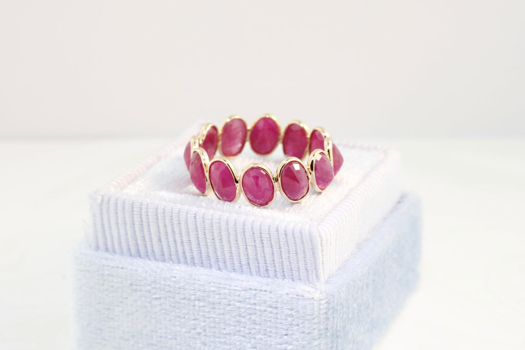 Aiyana Ruby Oval Eternity Ring-Rings-Nari Fine Jewels-Nari Fine Jewels