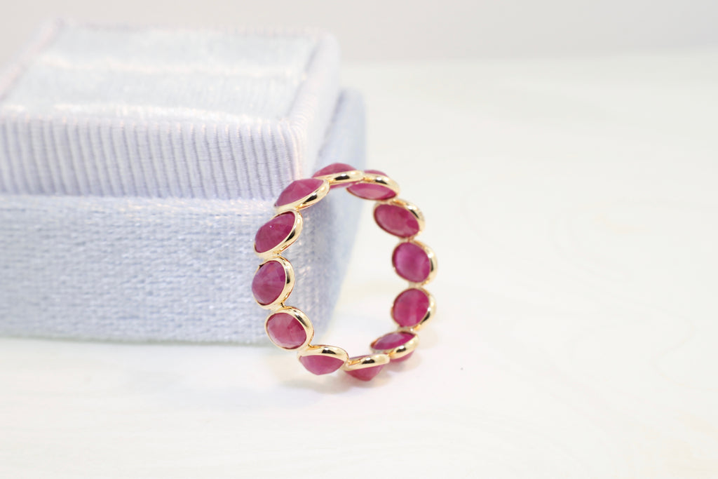 Aiyana Ruby Oval Eternity Ring-Rings-Nari Fine Jewels-Nari Fine Jewels