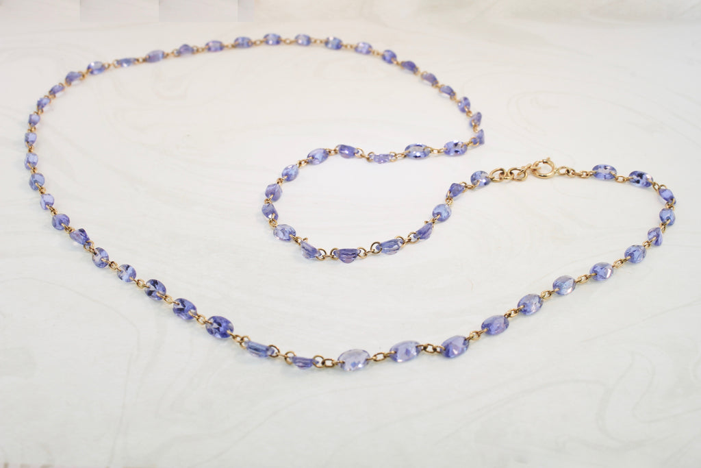 Lainie Tanzanite Oval Minimalist Floating Necklace-Necklaces-Nari Fine Jewels-Nari Fine Jewels