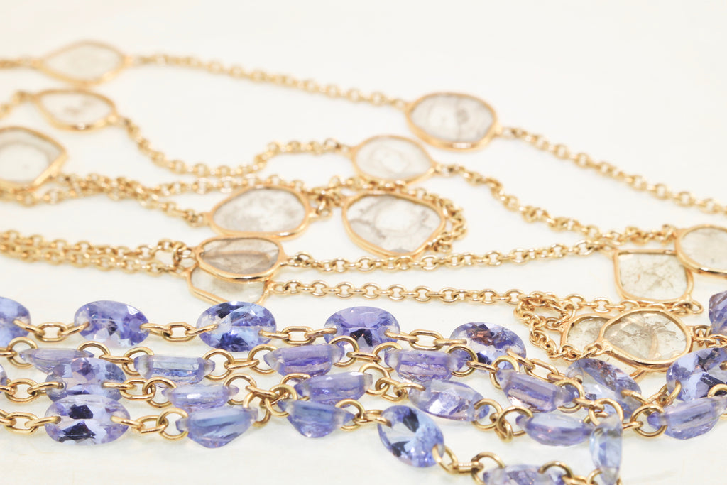 Stella Diamond Slice Station Necklace-Necklaces-Nari Fine Jewels-Nari Fine Jewels