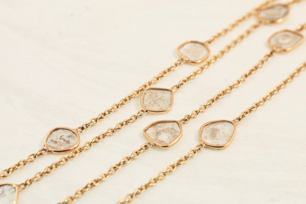 Stella Diamond Slice Station Necklace-Necklaces-Nari Fine Jewels-Nari Fine Jewels
