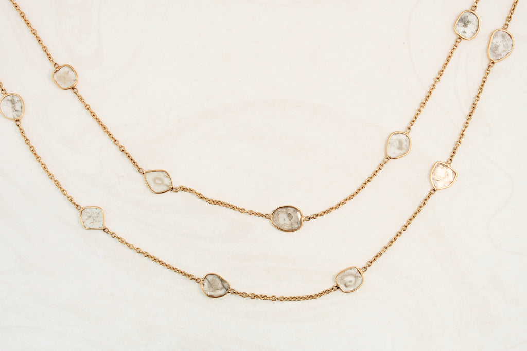 Stella Diamond Slice Station Necklace-Necklaces-Nari Fine Jewels-Nari Fine Jewels