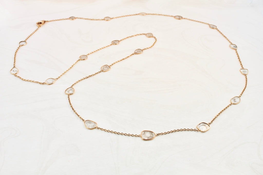 Stella Diamond Slice Station Necklace-Necklaces-Nari Fine Jewels-Nari Fine Jewels