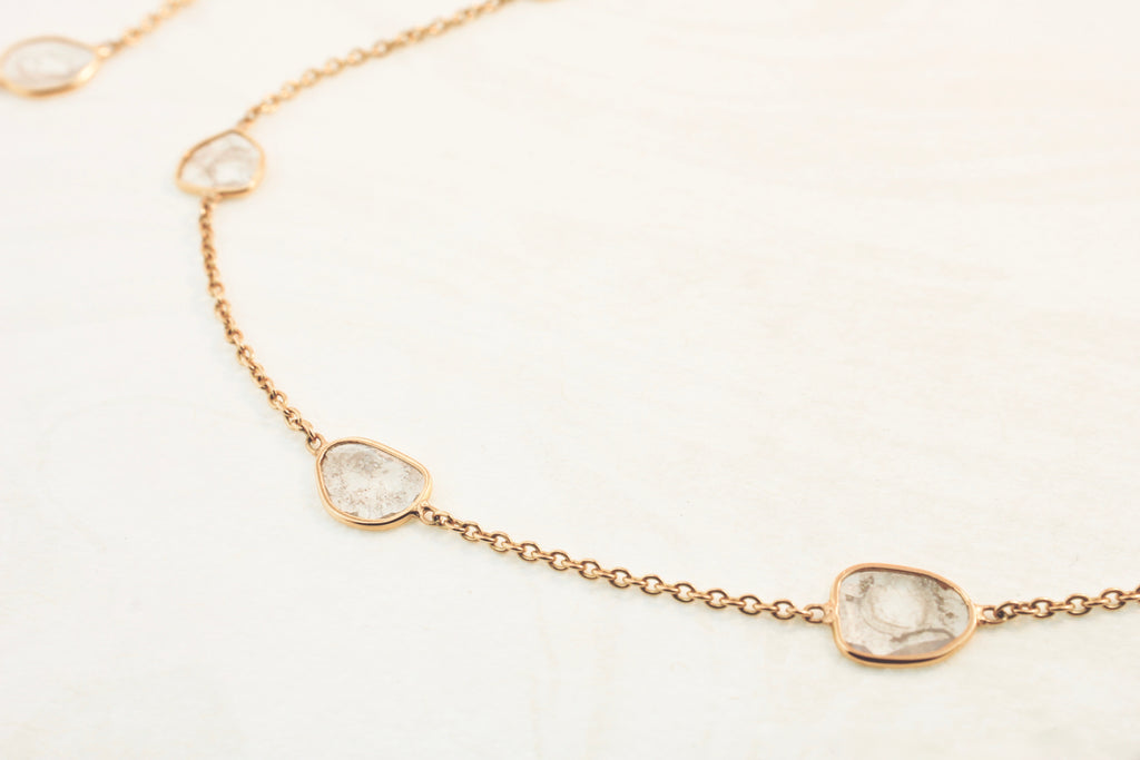 Stella Diamond Slice Station Necklace-Necklaces-Nari Fine Jewels-Nari Fine Jewels