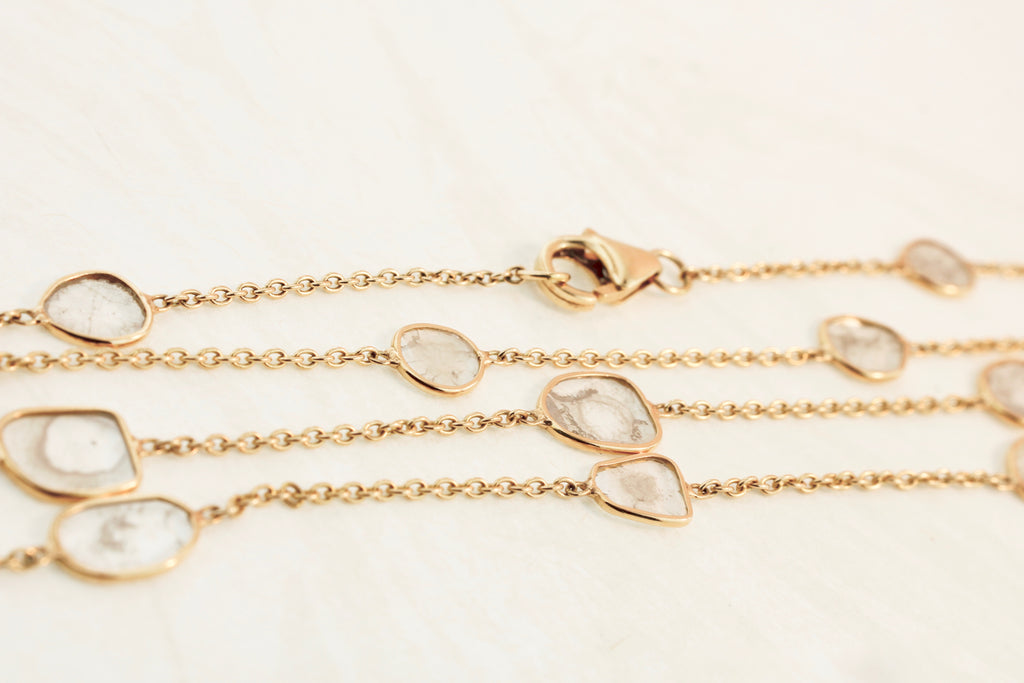 Stella Diamond Slice Station Necklace-Necklaces-Nari Fine Jewels-Nari Fine Jewels