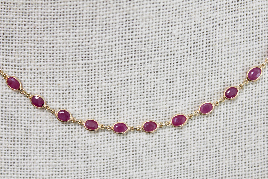 Nura Ruby Bezel Necklace-Necklaces-Nari Fine Jewels-Nari Fine Jewels