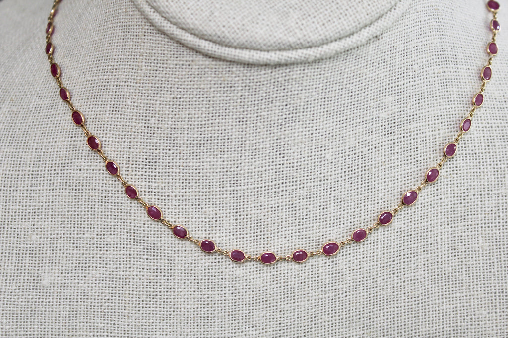 Nura Ruby Bezel Necklace-Necklaces-Nari Fine Jewels-Nari Fine Jewels
