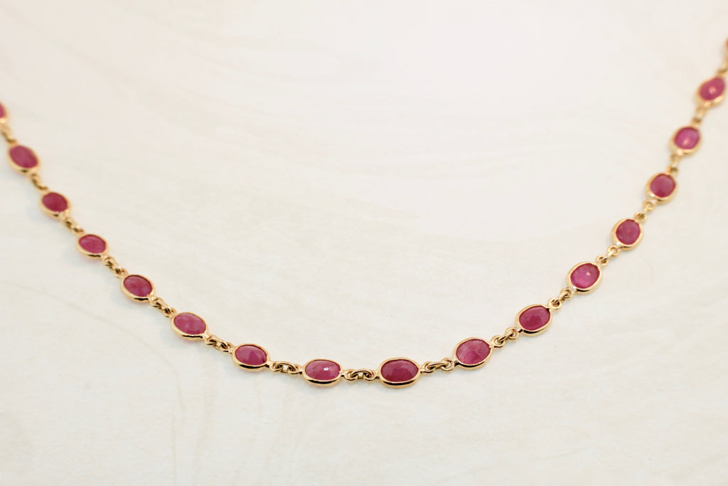 Nura Ruby Bezel Necklace-Necklaces-Nari Fine Jewels-Nari Fine Jewels