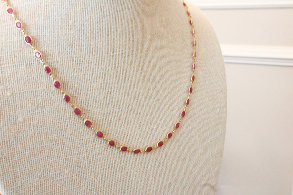 Nura Ruby Bezel Necklace-Necklaces-Nari Fine Jewels-Nari Fine Jewels