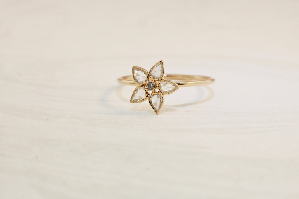 Daisy Star Rose Cut Diamond Ring-Rings-Nari Fine Jewels-Nari Fine Jewels