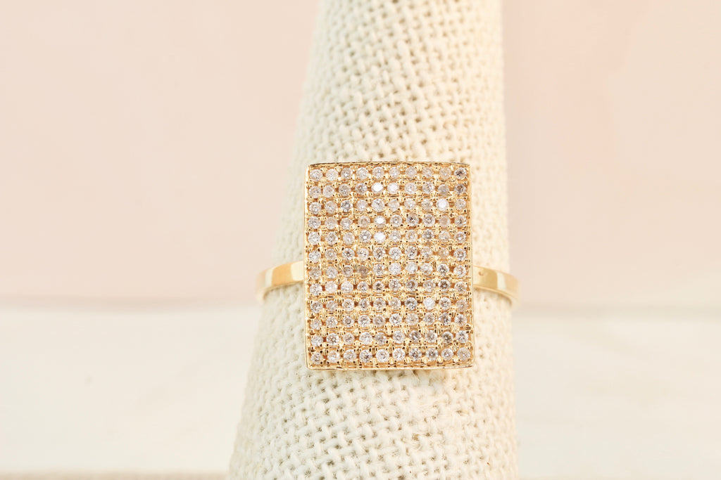 Elle Rectangle Diamond Pavé Cluster Ring-Rings-Nari Fine Jewels-Nari Fine Jewels