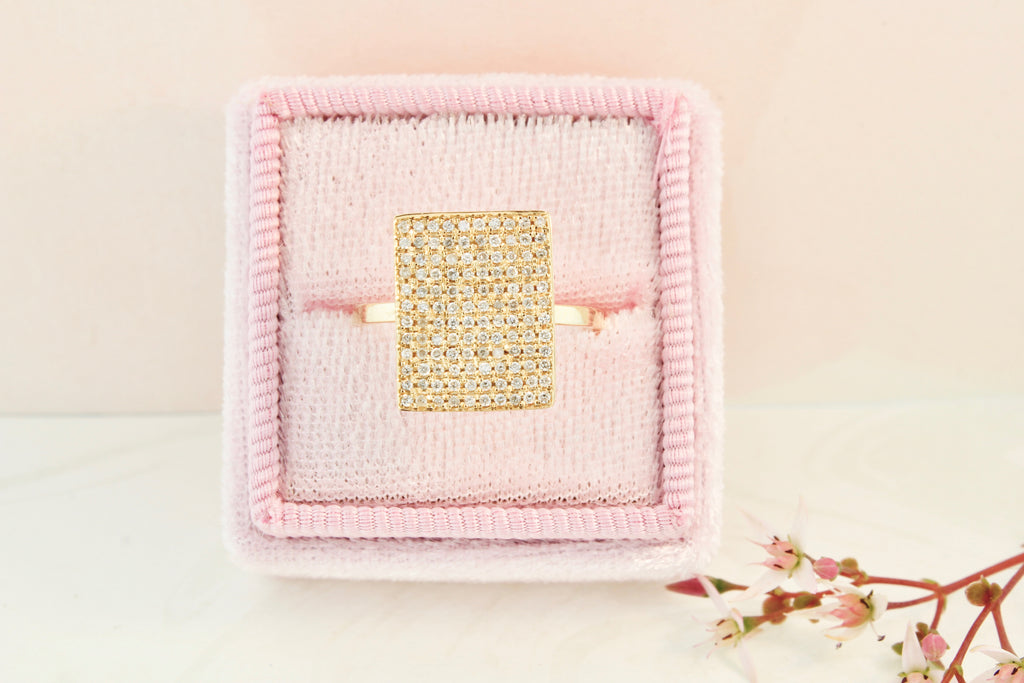 Elle Rectangle Diamond Pavé Cluster Ring-Rings-Nari Fine Jewels-Nari Fine Jewels