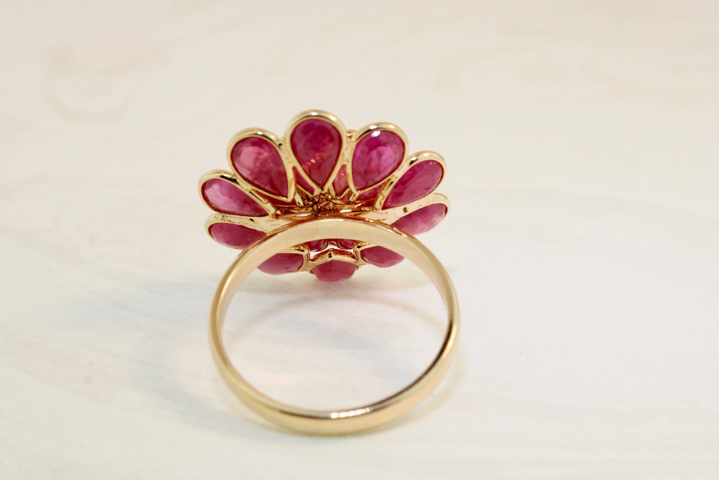 Camellia Ruby Ring with Diamond-Rings-Nari Fine Jewels-Nari Fine Jewels