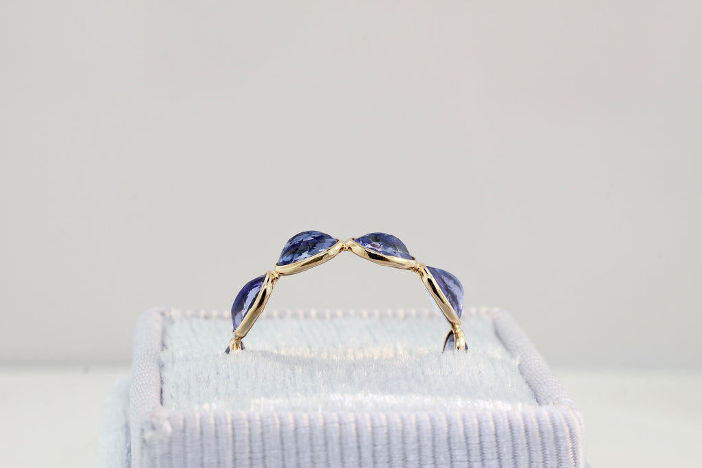 Aiyana Tanzanite Oval Reverse Set Eternity Ring-Rings-Nari Fine Jewels-Nari Fine Jewels