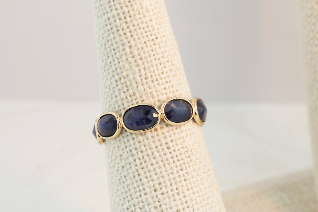 Aiyana Sapphire Oval Horizontal Eternity Ring-Rings-Nari Fine Jewels-Nari Fine Jewels