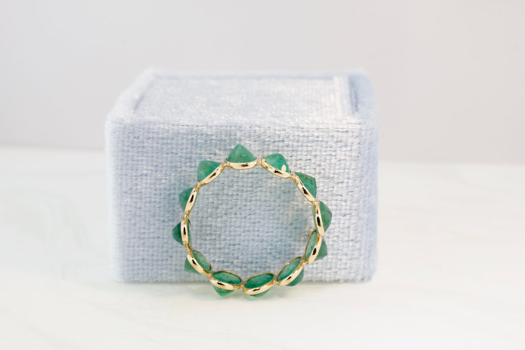 Aiyana Emerald Oval Eternity Ring-Rings-Nari Fine Jewels-Nari Fine Jewels