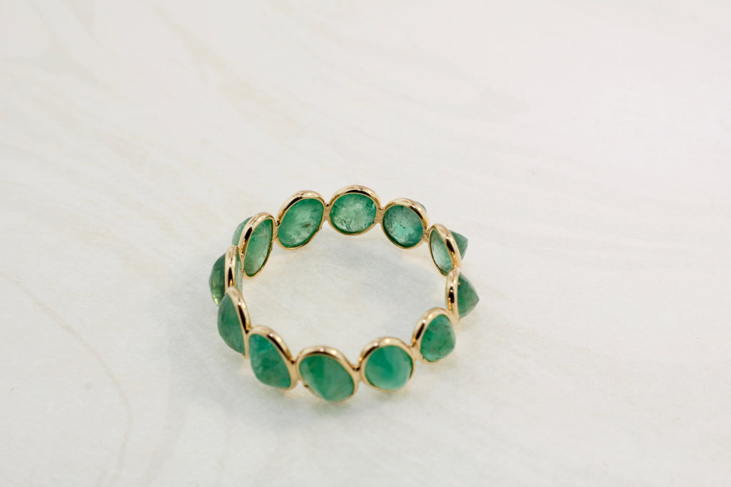 Aiyana Emerald Oval Eternity Ring-Rings-Nari Fine Jewels-Nari Fine Jewels