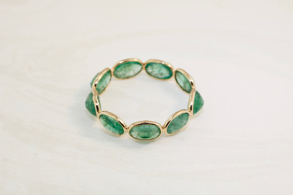 Aiyana Emerald Oval Horizontal Eternity Ring-Rings-Nari Fine Jewels-Nari Fine Jewels