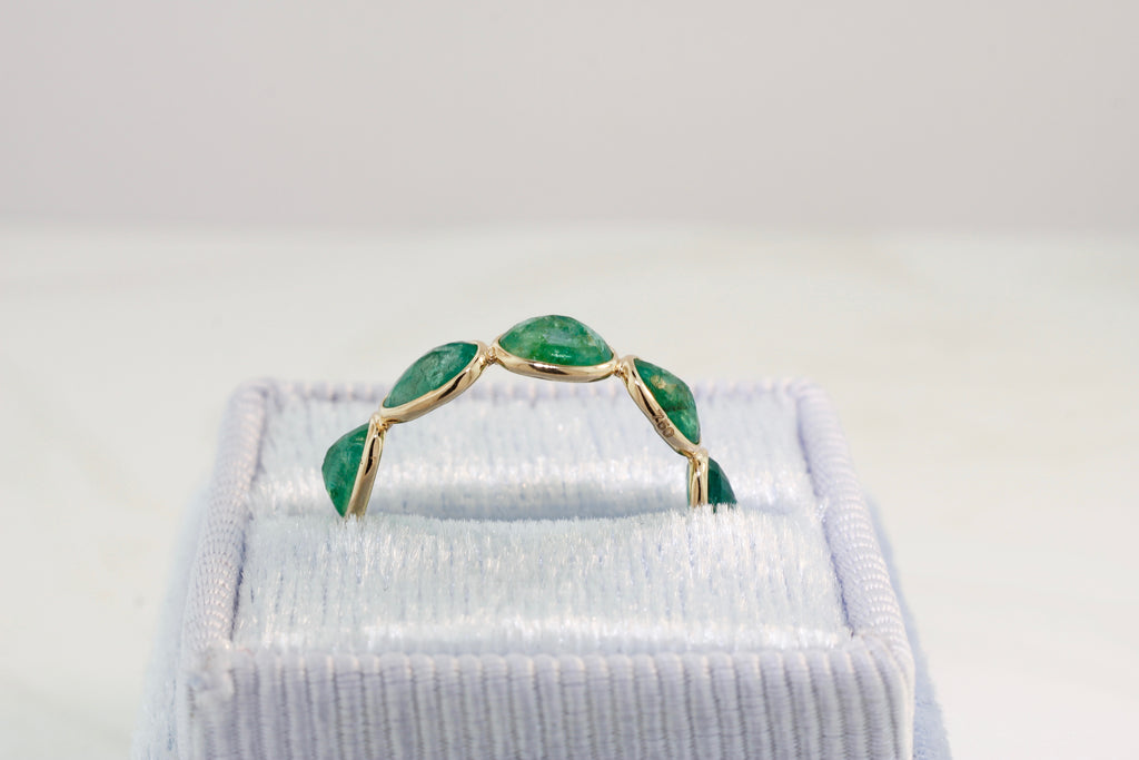 Aiyana Emerald Oval Horizontal Eternity Ring-Rings-Nari Fine Jewels-Nari Fine Jewels