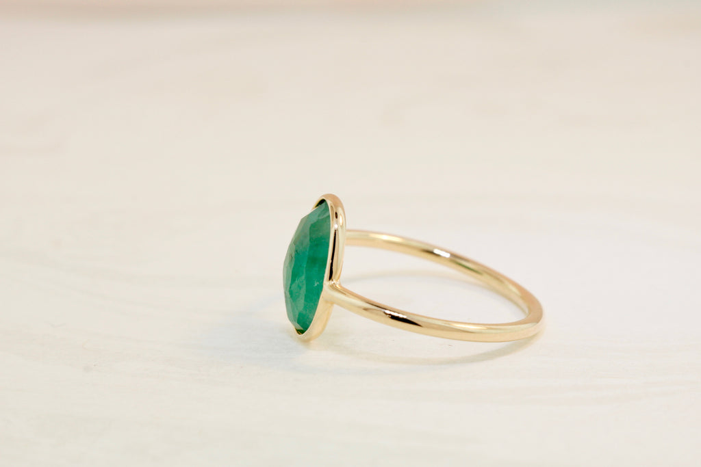 Jolie Emerald Solitaire Ring-Rings-Nari Fine Jewels-Nari Fine Jewels