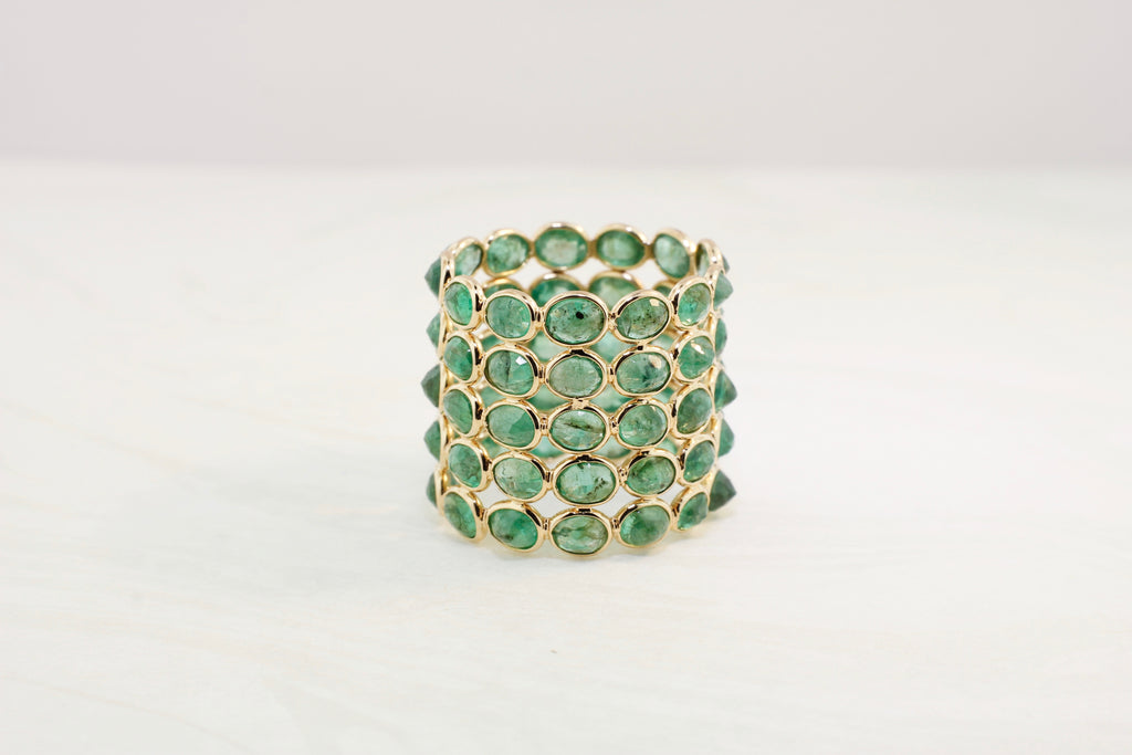 Aiyana Emerald Five Row Eternity Ring-Rings-Nari Fine Jewels-Nari Fine Jewels