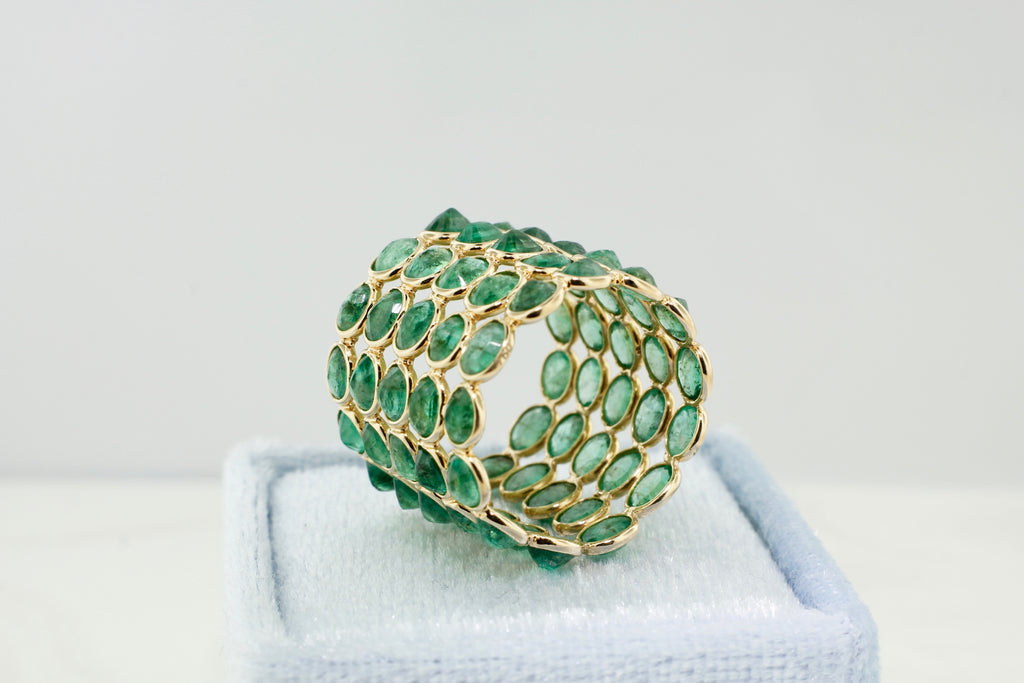 Aiyana Emerald Five Row Eternity Ring-Rings-Nari Fine Jewels-Nari Fine Jewels