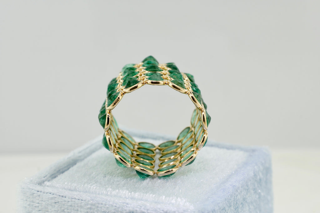 Aiyana Emerald Five Row Eternity Ring-Rings-Nari Fine Jewels-Nari Fine Jewels