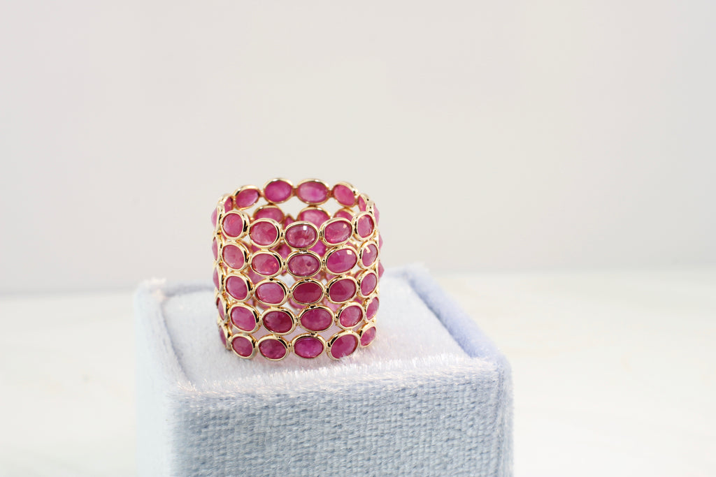 Aiyana Ruby Five Row Eternity Ring-Rings-Nari Fine Jewels-Nari Fine Jewels