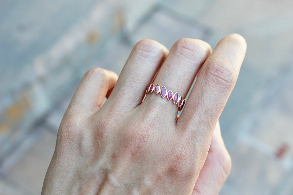 Aiyana Ruby Marquise Eternity Ring-Rings-Nari Fine Jewels-Nari Fine Jewels