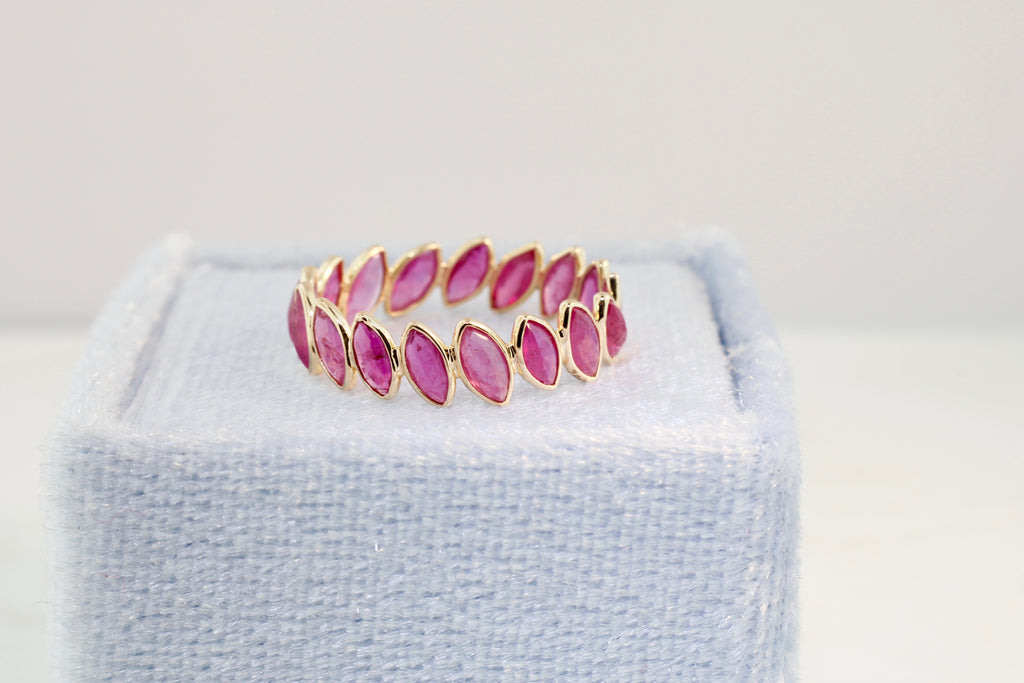 Aiyana Ruby Marquise Eternity Ring-Rings-Nari Fine Jewels-Nari Fine Jewels