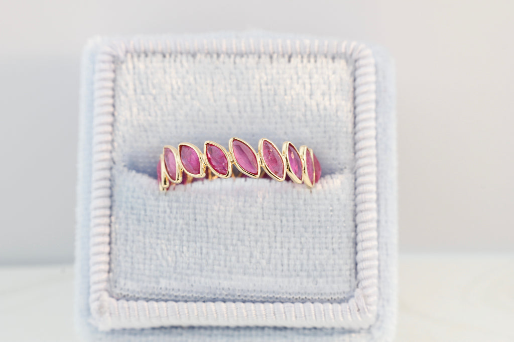 Aiyana Ruby Marquise Eternity Ring-Rings-Nari Fine Jewels-Nari Fine Jewels